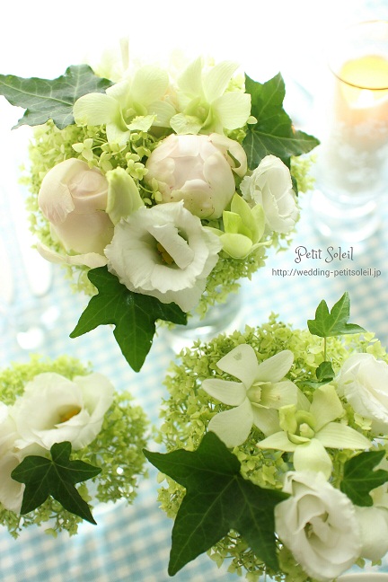卓花　結婚式　bridal table flower