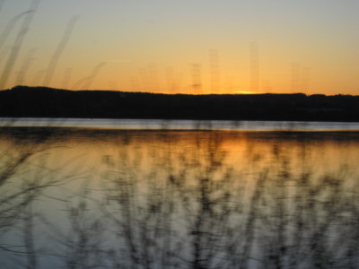 ブレブレですがAmmersee（アンマゼー＝アンマー湖）の夕暮れの景色